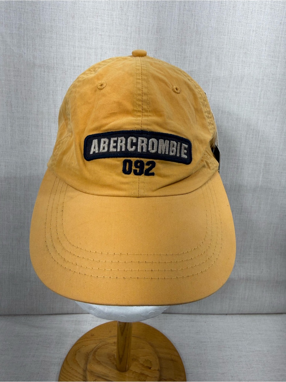 Abercrombie & Fitch Mustard Yellow Logo Patch Baseball Cap